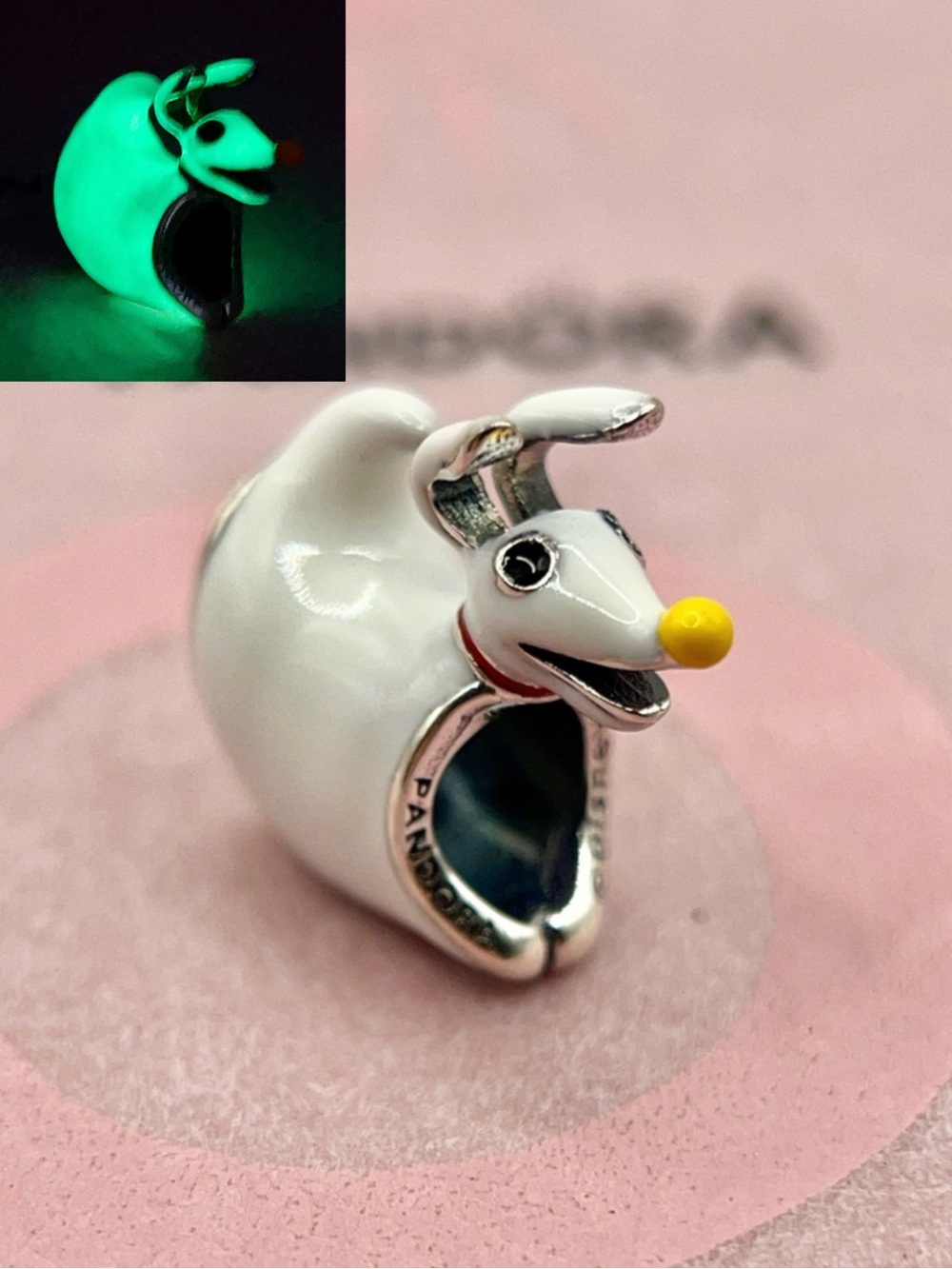 Pandora Disney Nightmare Before Christmas Zero Glow Ghost Dog Charm
